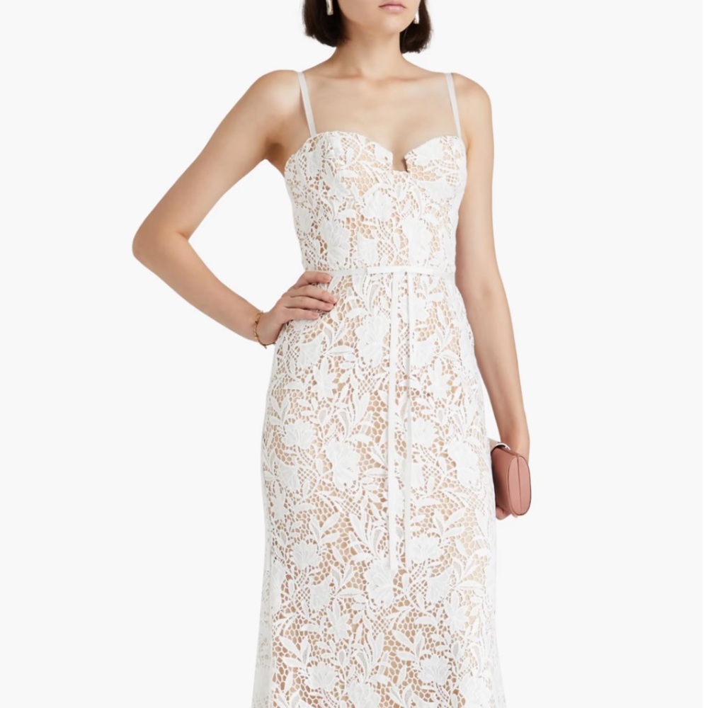 Marchesa Notte Satin-Trimmed Guipure Lace And Tulle Gown - Picture 2 of 5